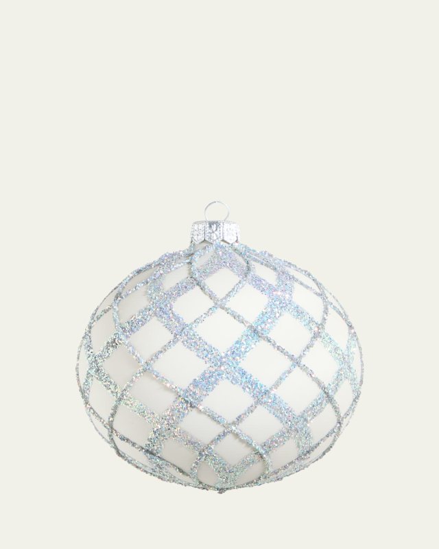 Silver Sparkle Ball Ornament